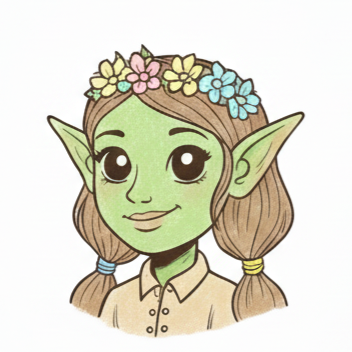 Drawing of a Goblin Girl Character